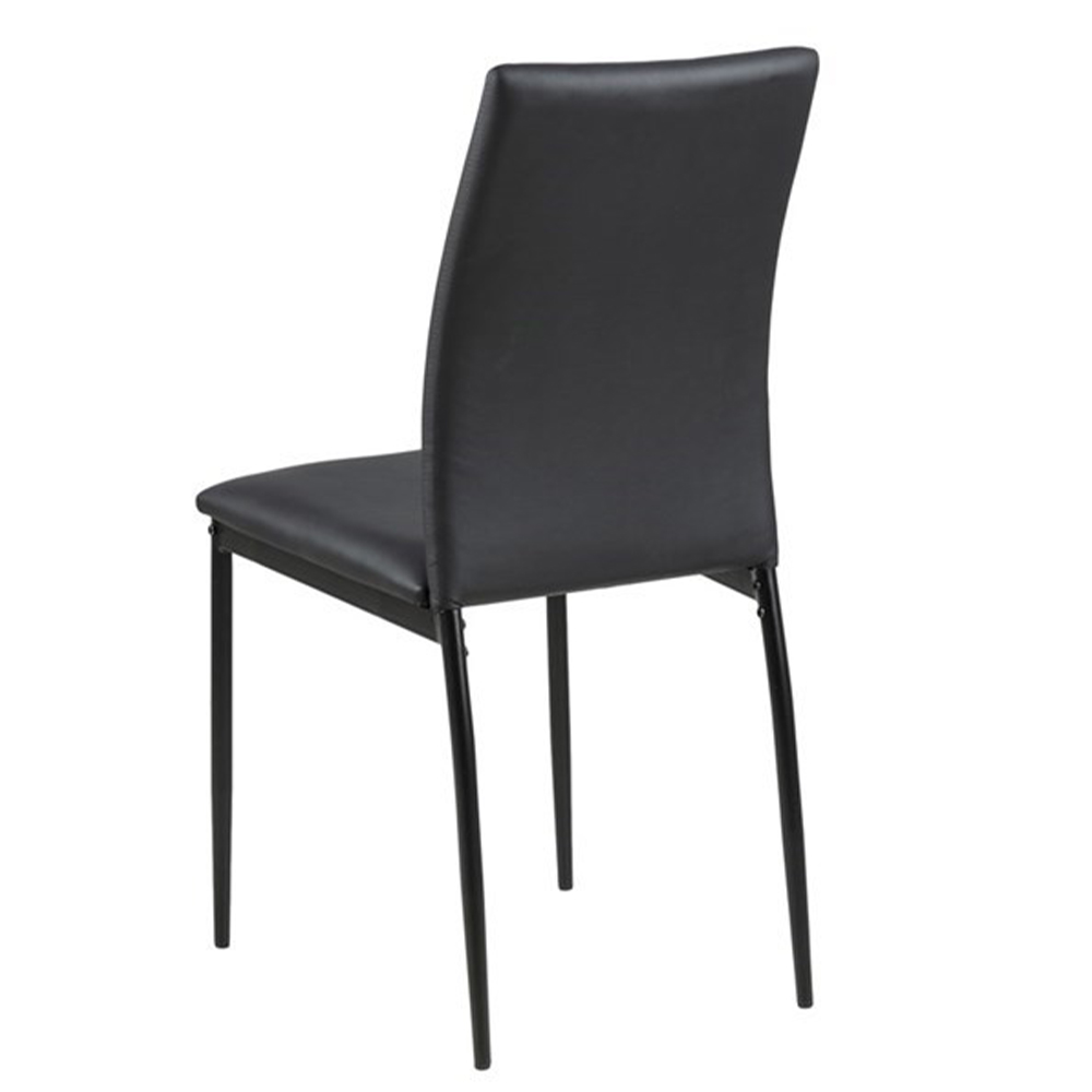 Ghế bàn ăn | JYSK Demina | đệm bọc vải polyester/Da PU | chân kim loại sơn đen | R43xC91xS53cm