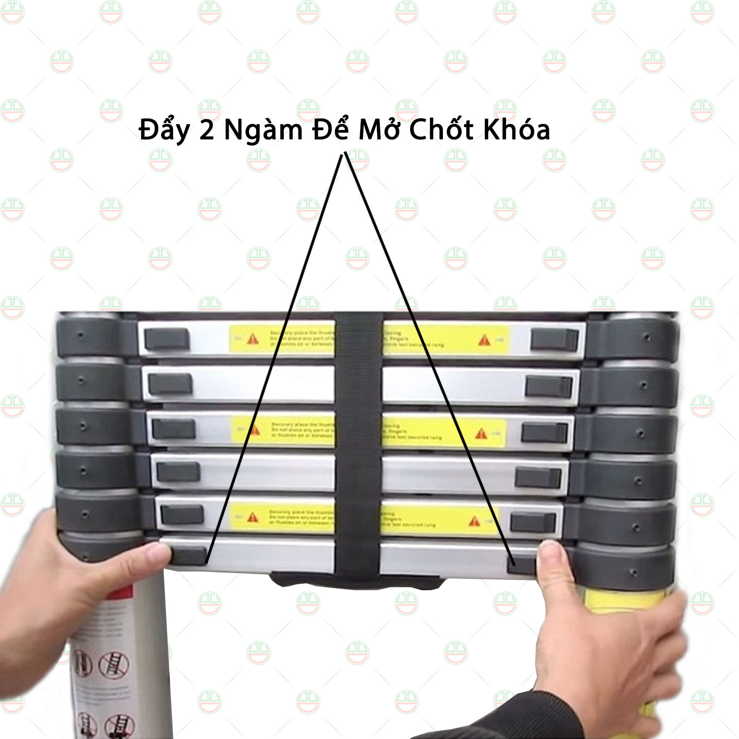 [Xịn Sò] Thang Hợp Kim Nhôm Rút Kéo Dài 3.8 Mét KhoNCC Hàng Chính Hãng - Thu Gọn Chỉ 0.9 Mét - KLVQ-TNT3M8