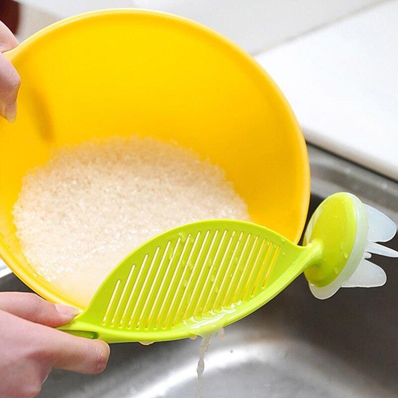 Kitchen Creative Washing Tool Multi-Function Rice Washing Spoon Washing Rice Sieve Not Hurt Hand Household Sink Food Drain Rack