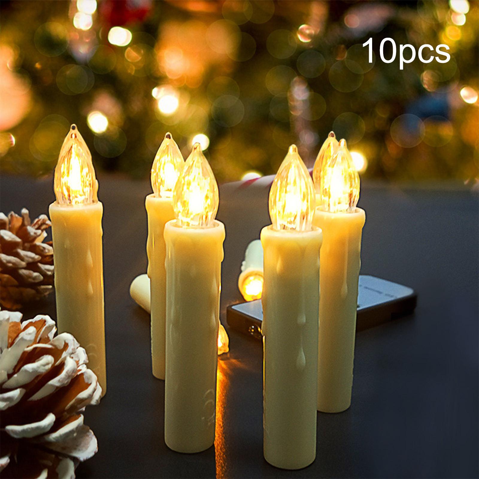 10 Pieces LED Candles Battery Operated Candle Lights for Window Ground Party