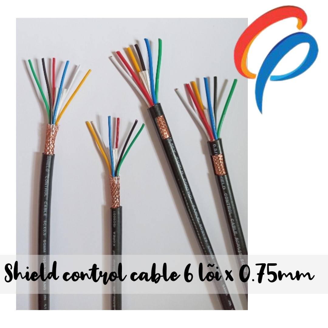 Cáp điều khiển 6 lõi x 0.75mm có lưới chống nhiễu điện áp 500 volt vỏ bọc pvc