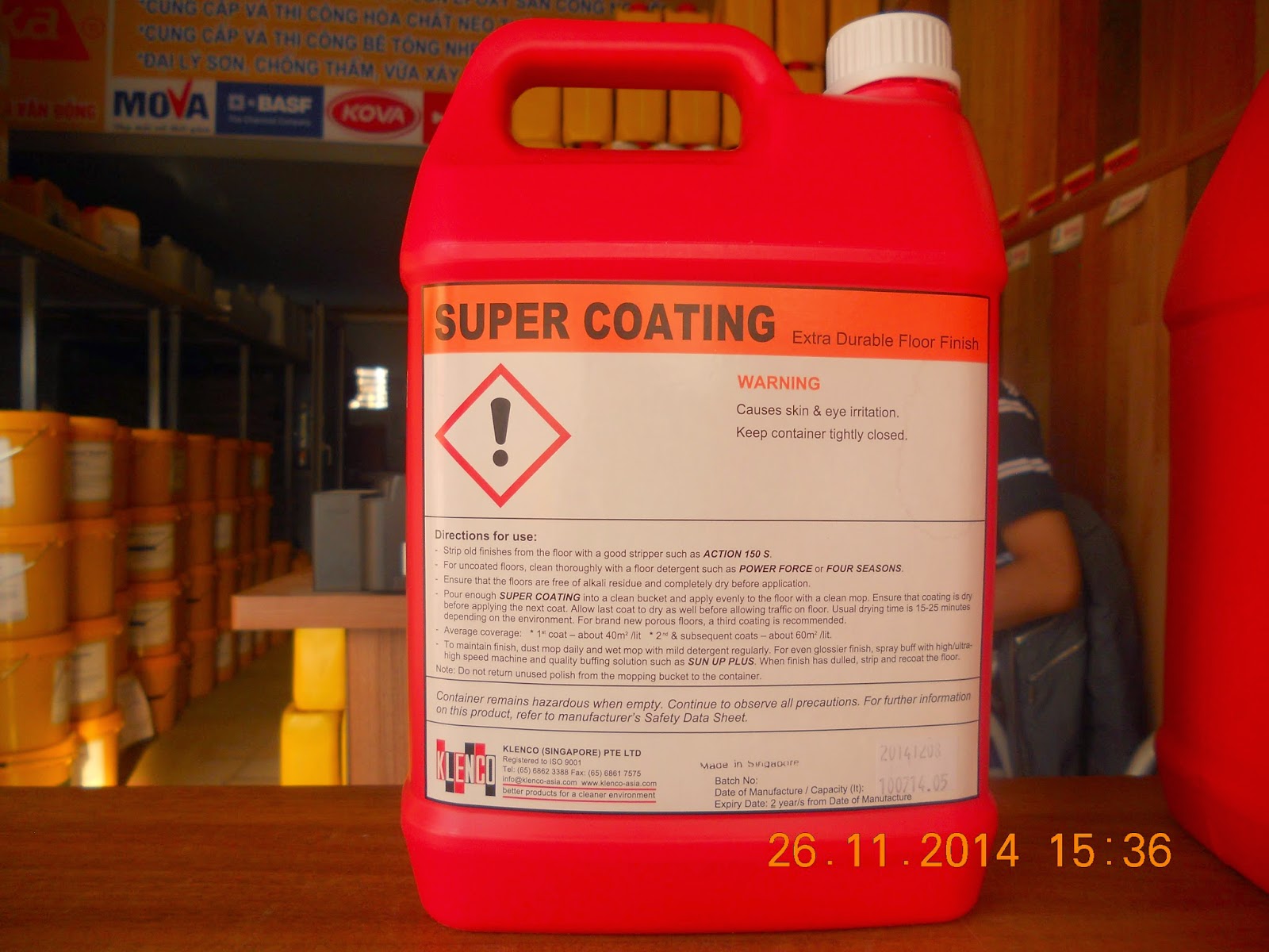 Hóa chất phủ bóng sàn đa năng Super Coating 5L chính hãng Klenco Singapore