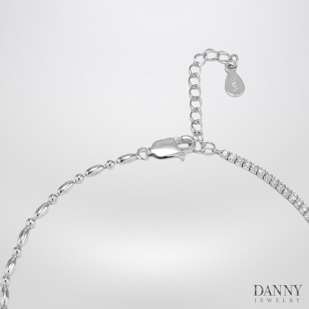 Lắc Chân Danny Jewelry Bạc 925 Xi Rhodium Kiểu Đính Đá LACY449