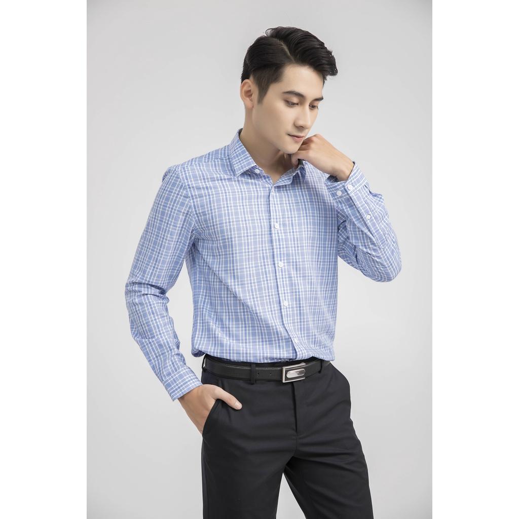 Áo sơ mi nam dài tay ARISTINO phom Slim fit, thiết kế tà lượn, không túi, chất liệu Bamboo thoáng mát - ALS18901