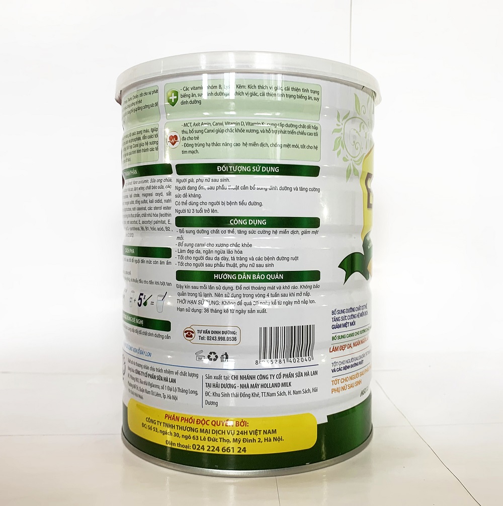 Sữa bột EQ Milk - VietNam24h - Đông Trùng Hạ Thảo - Nano Curcumin - Sữa Non - 900gr