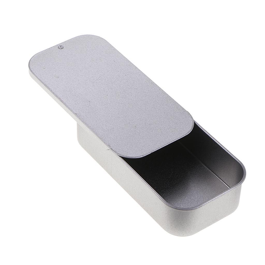 3x Small Metal Tin Can Box Storage Case Sliding Cover Container 90x45x20mm