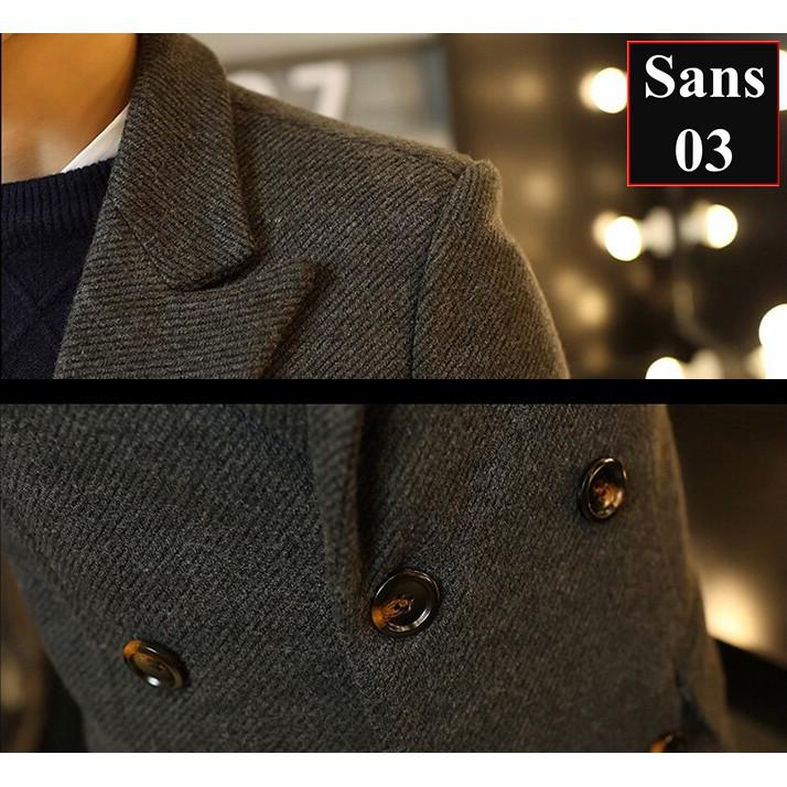 Áo Khoác Dạ Nam Áo Măng Tô Nam Siêu Cao Cấp Sans03
