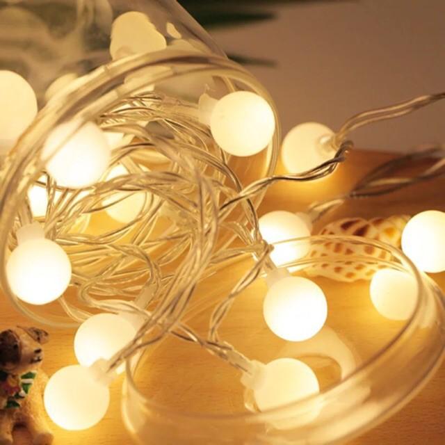Dây đèn  trang trí bóng tròn 6m 50 bóng cắm điện