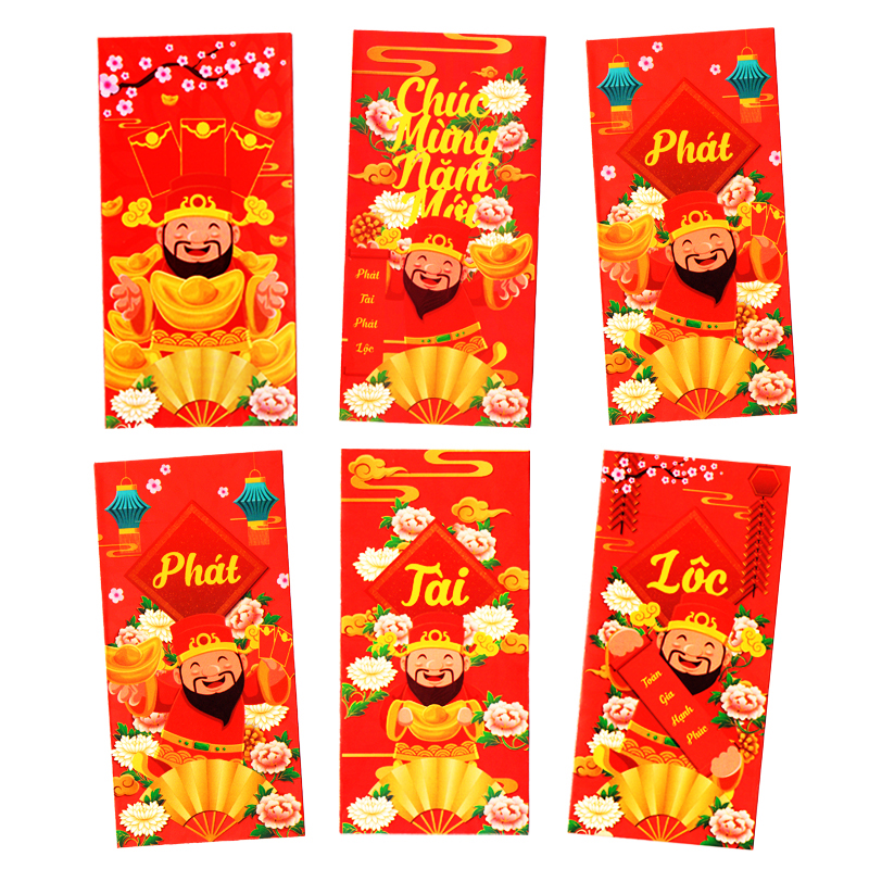 Bộ 6 Bao Lì Xì Phát Tài Phát Lộc