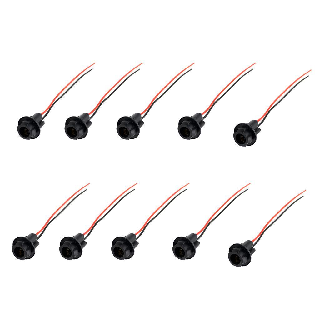 10 Pieces T10 5050 Bulb Socket Holder Connector Pre-wired Adapter