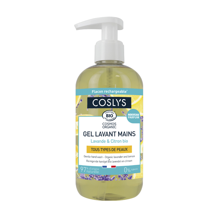 Nước rửa tay hoa oải hương và chanh hữu cơ Coslys 300ml gentle hand wash lemon lavender