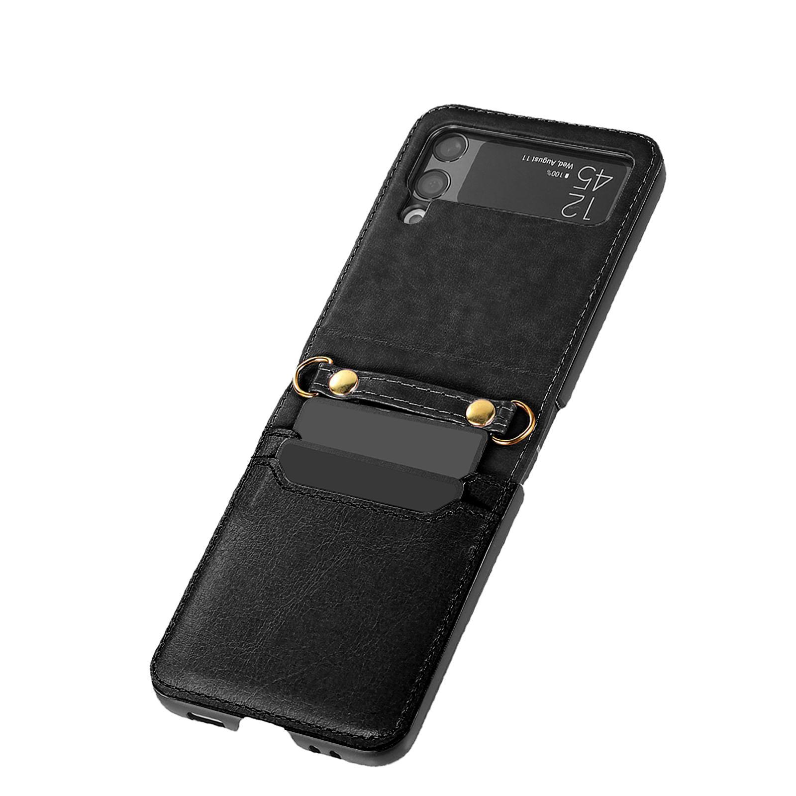 Phone Case with Card Holder Lanyard Wallet Case Protector for Mobile Phone Black