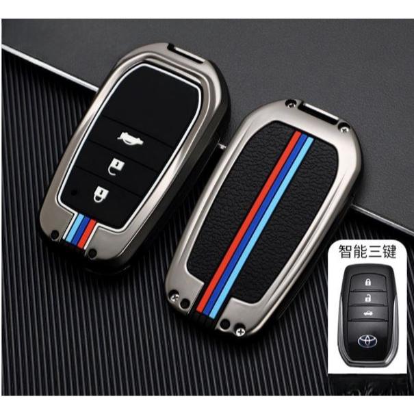Ốp Bảo Vệ Chìa Khóa Xe Toyota Camry, Prado, Fortuner, Hilux, Cruiser Hợp Kim Kẽm Cao Cấp Loại 3 Nút