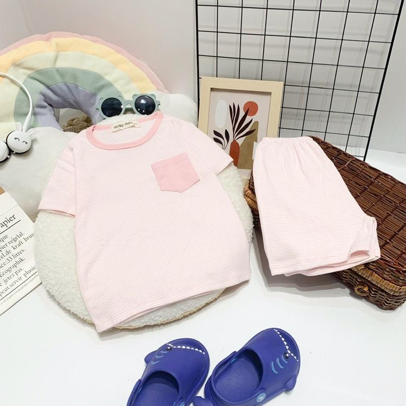 Đồ Bộ Bé Trai Bé Gái Tay ngắn Minky Mom, Quần áo trẻ em vải COTTON HÀN mềm mịn thoáng mát an toàn cho bé NN26