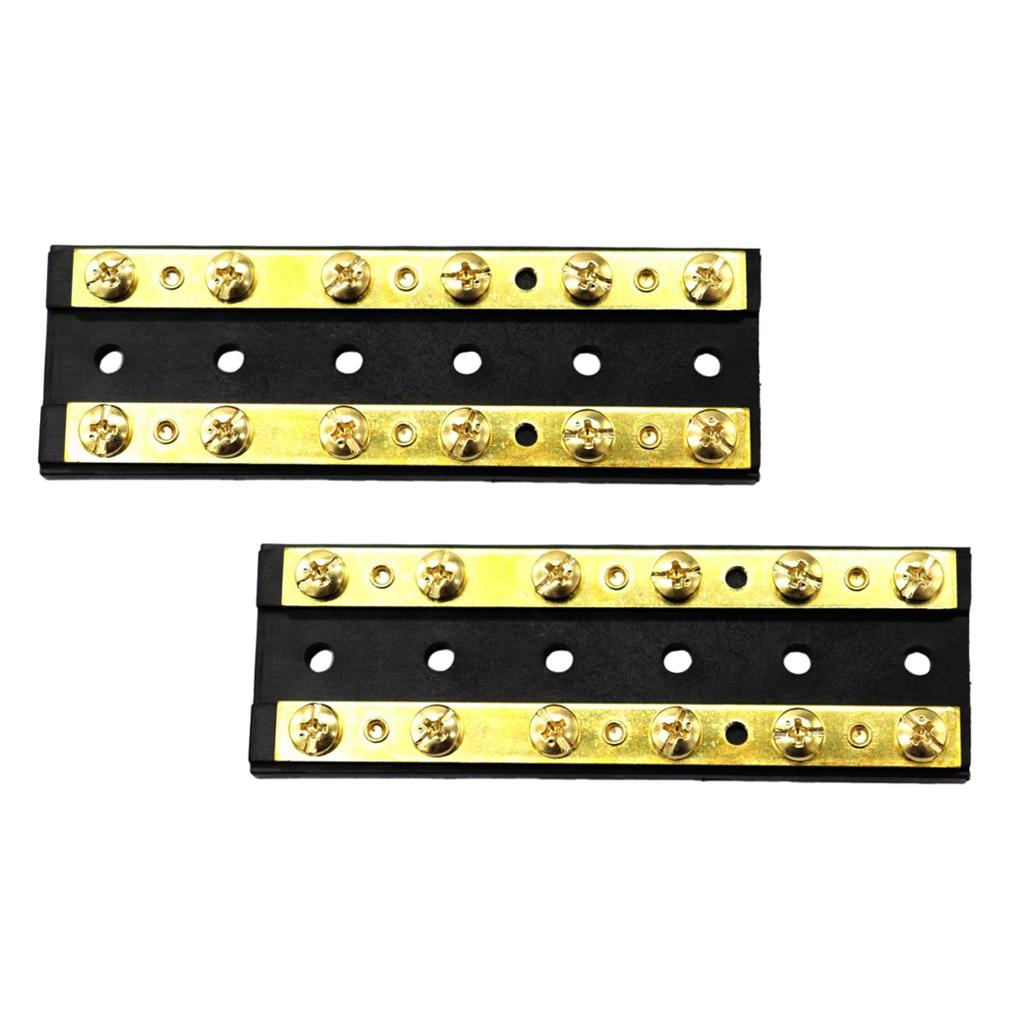 2 chiếc Đồng Dual Bus Thanh Phân Phối Điện Khối 60A DC 32V cho Xe Ô Tô Xe Tải