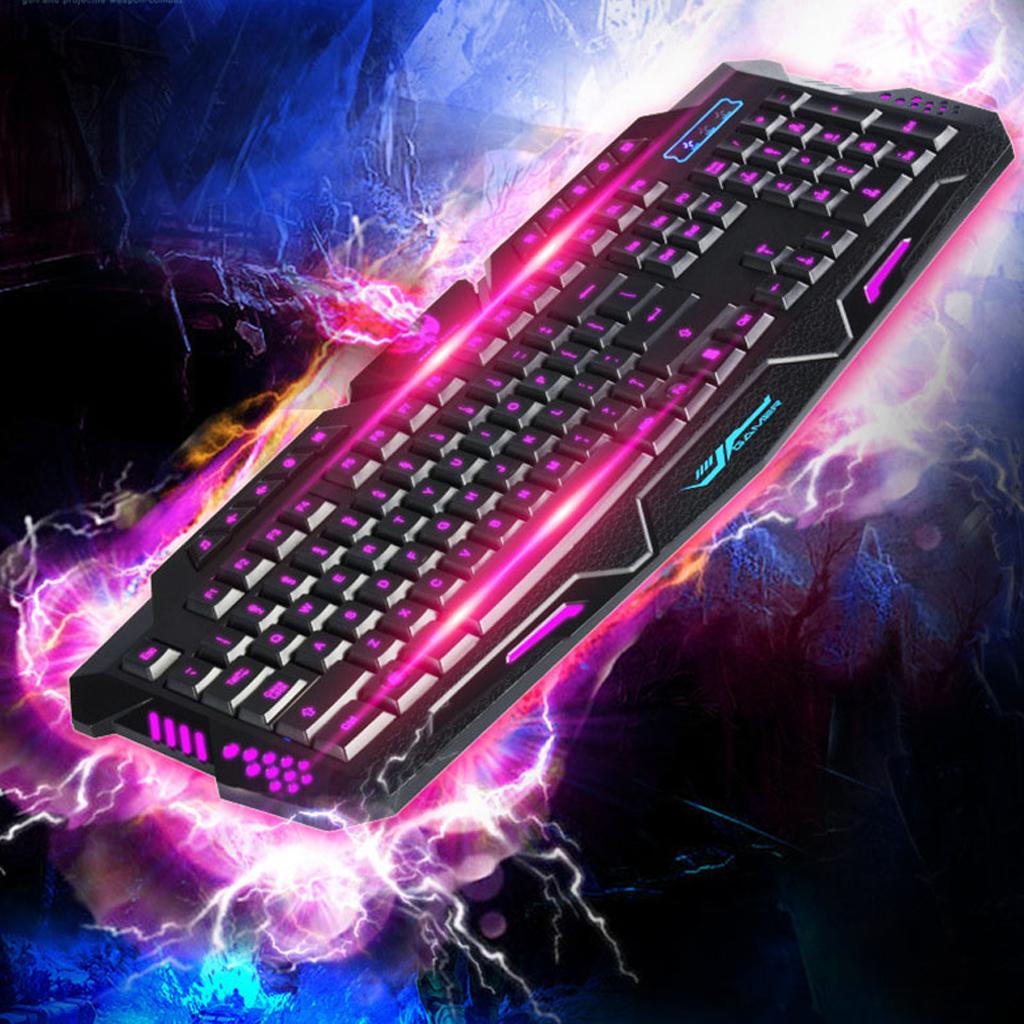 Wired Gaming Mechainal Keyboard with Red  Blue Backlight for Laptop
