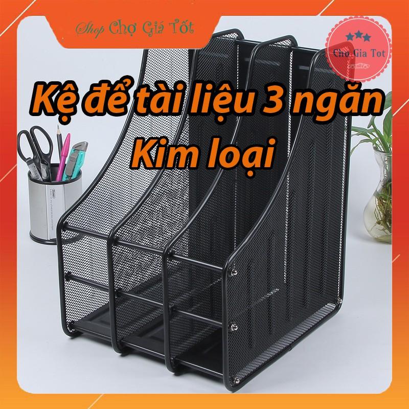 Khay đứng để sách vở tài liệu,hồ sơ văn phòng 3 ngăn kim loại