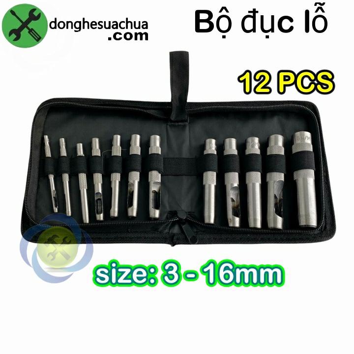 Bộ đục lỗ Đài Loan 12 chi tiết 3-16mm ĐL-316