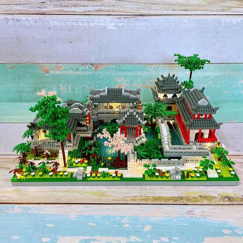 Bộ đồ chơi xếp hình lắp ráp kiến trúc city building Vườn Ngự Uyển cung điện lâu đài nanoblock giá rẻ xếp hình taj mahal