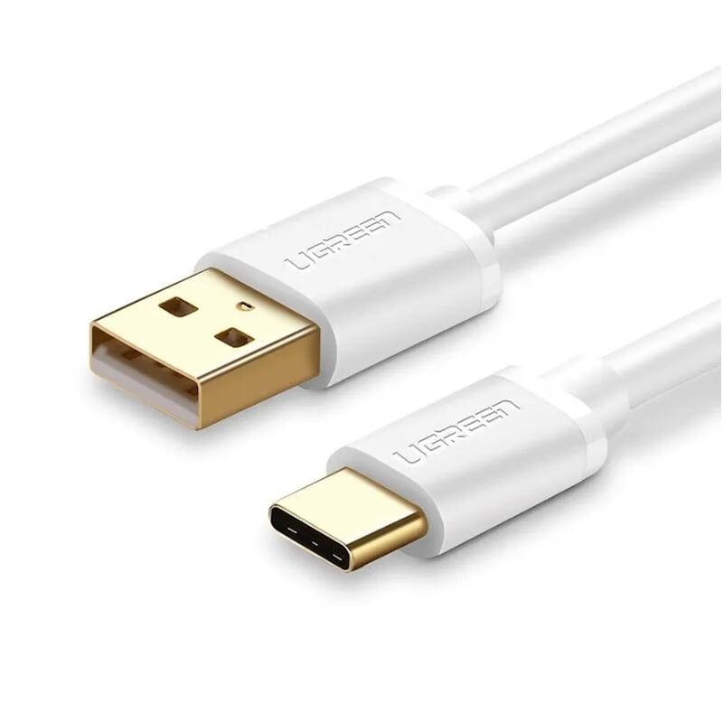 Ugreen UG50389US141TK 0.5M màu Trắng Cáp USB TypeC sang USB 2.0 Cáp dẹt - HÀNG CHÍNH HÃNG