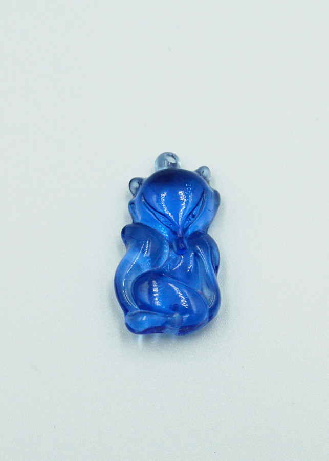 Mặt dây Hồ Ly sexy đá Topaz xanh dương Tình Duyên - mạng Thủy