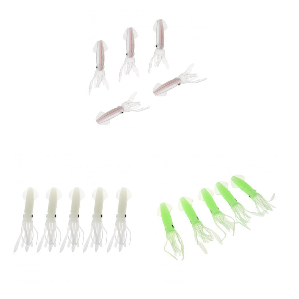 5pcs Luminous Soft Baits Squid Octopus Skirts Fishing Lure