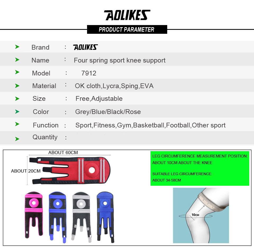 Đai quấn bảo vệ đầu gối AOLIKES A-7912 spring sport knee support