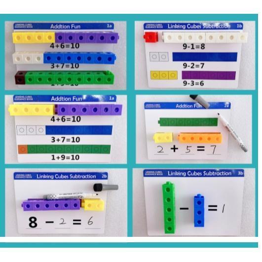 (Tặng Sticker) Đồ chơi toán học NUMBER BLOCKS Linking Cubes xếp hình sáng tạo 100 khối loại Túi (Gửi File Mềm Bài Học)