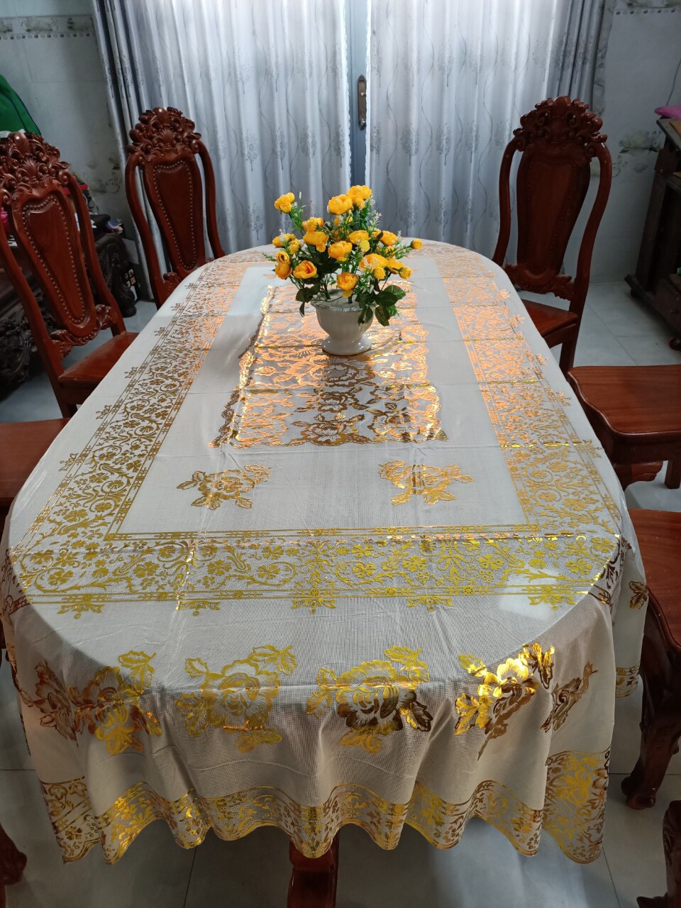 Khăn trải bàn 150*228CM, DÙNG CHO BÀN CHỮ NHẬT HOẶC OVAN ĐỀU ĐƯỢC NHÉ CẢ NHÀ