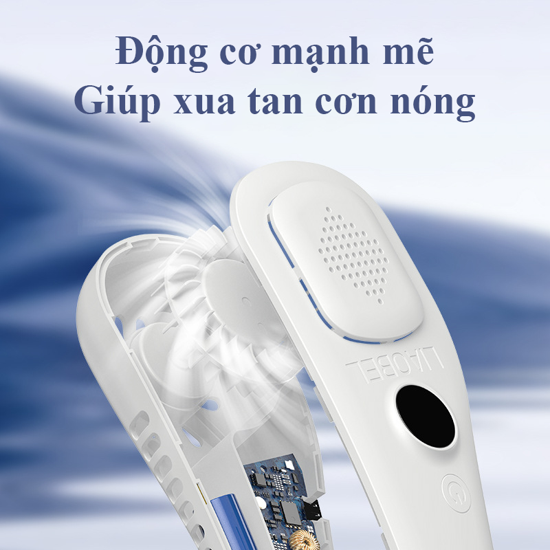 Quạt Mini Đeo Cổ Siêu Mát Cho Mẹ Và Bé Không Cánh Tích Điện 5 Cấp Độ Màn Hình Đèn Led Quạt Điều Hòa Mini Thiết Kế Gọn Nhẹ Dung Lượng Pin Lớn Thích Hợp Khi Cho Bé Đi Chơi Dã Ngoại