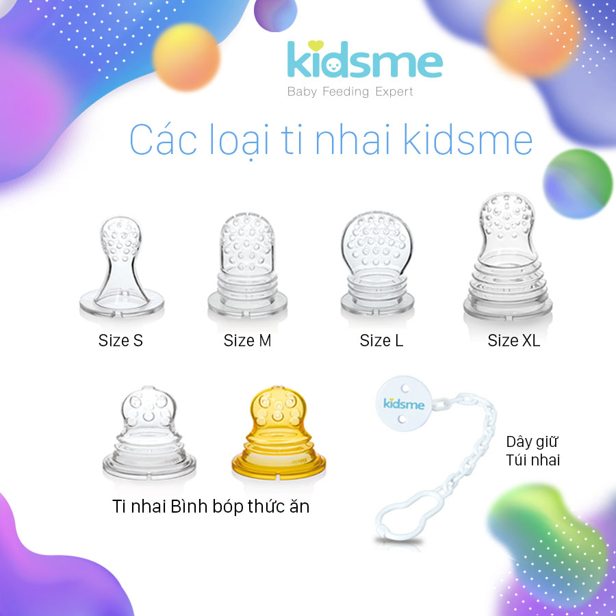 Bộ 2 Ti Rời Thay Thế Túi Nhai Chống Hóc Plus Kidsme Silicone Sac For Food Feeder Plus Size XL Cho Bé Trên 9 Tháng Tuổi Từ Anh Quốc - Ăn Dặm Chủ Động