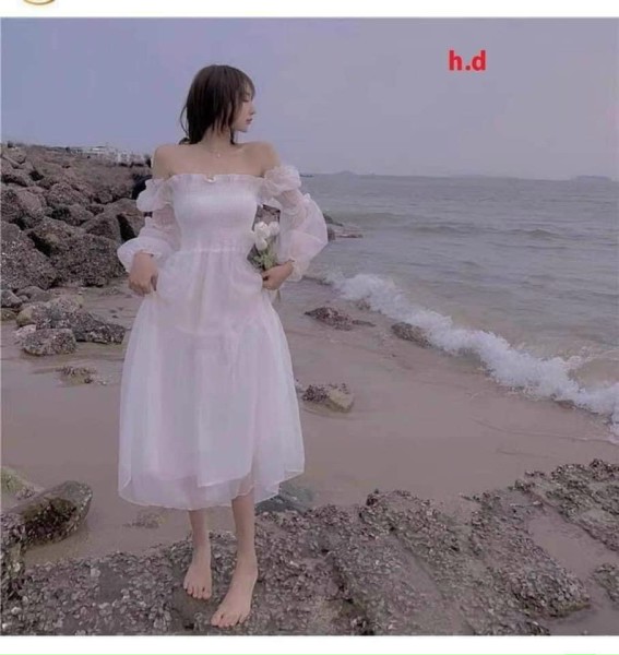 Váy tay voan trễ vai siêu hot dành cho các tiểu thư