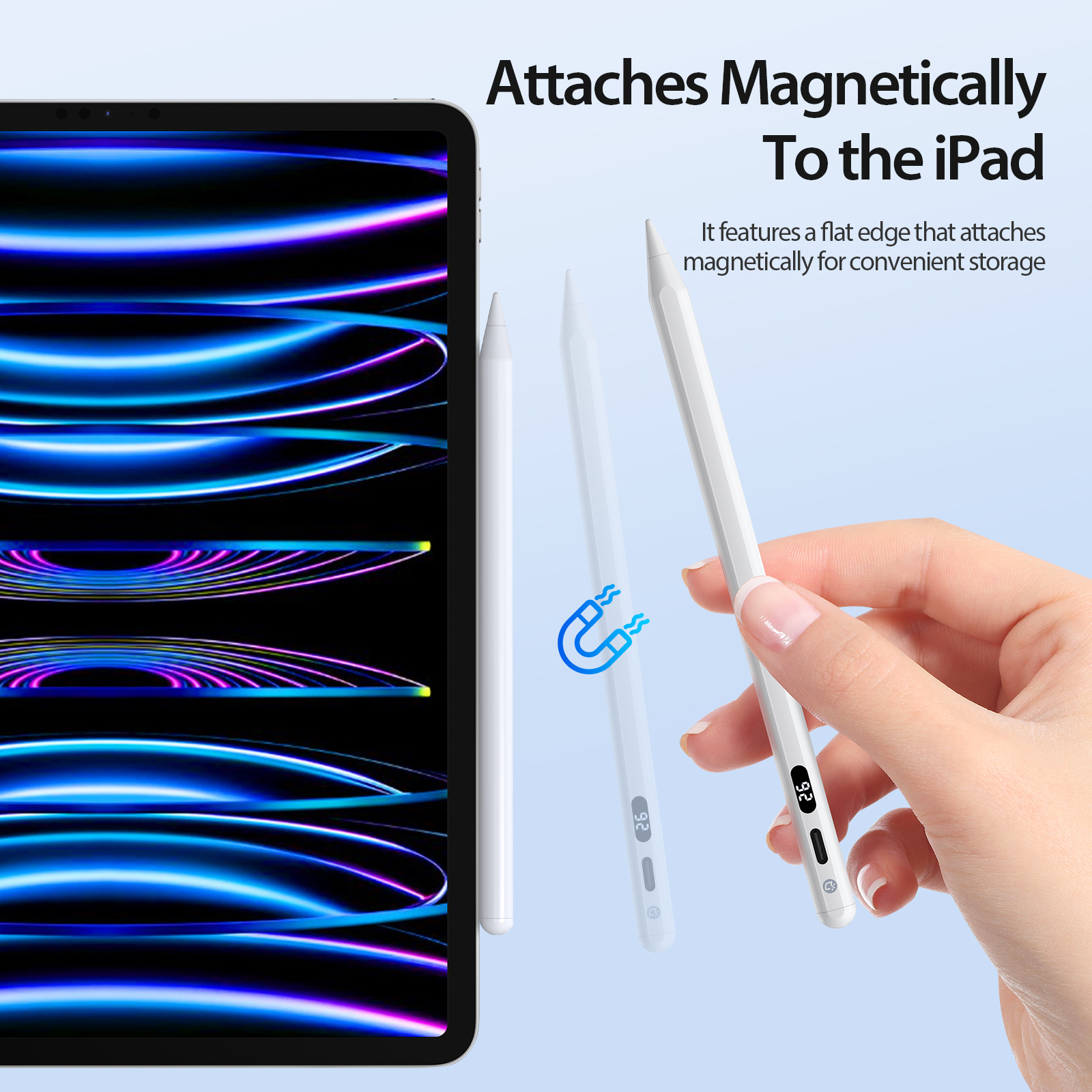 Bút cảm ứng Dux Dicis SP-02/ SP-06 Stylus Pen dành cho ipad 2024/ iPad Pro/ Ipad Air/ Ipad Mini/ Ipad Gen 6,7,8,9,10, có màn hình hiển thị- Hàng chính hãng