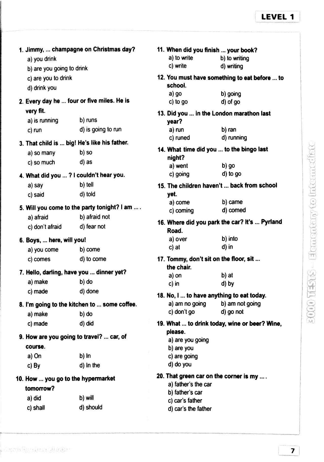 Sách 3000 Tests Elementary To Intermediate (Không CD) - ảnh 7