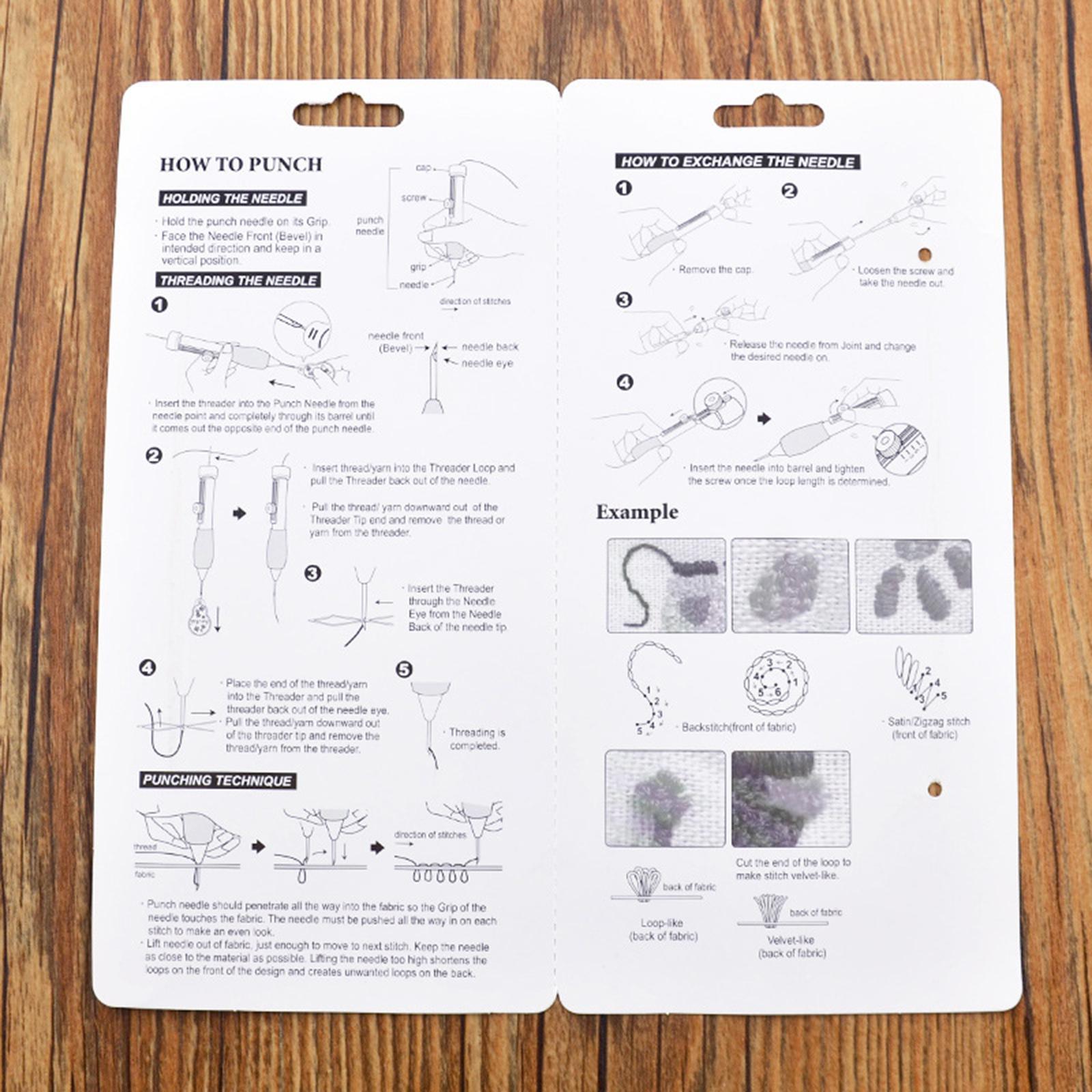 Punch Needle Embroidery Kit Punch Needle Tool, Embroidery Pen, Punch Needle Threaders, for Adults Beginner
