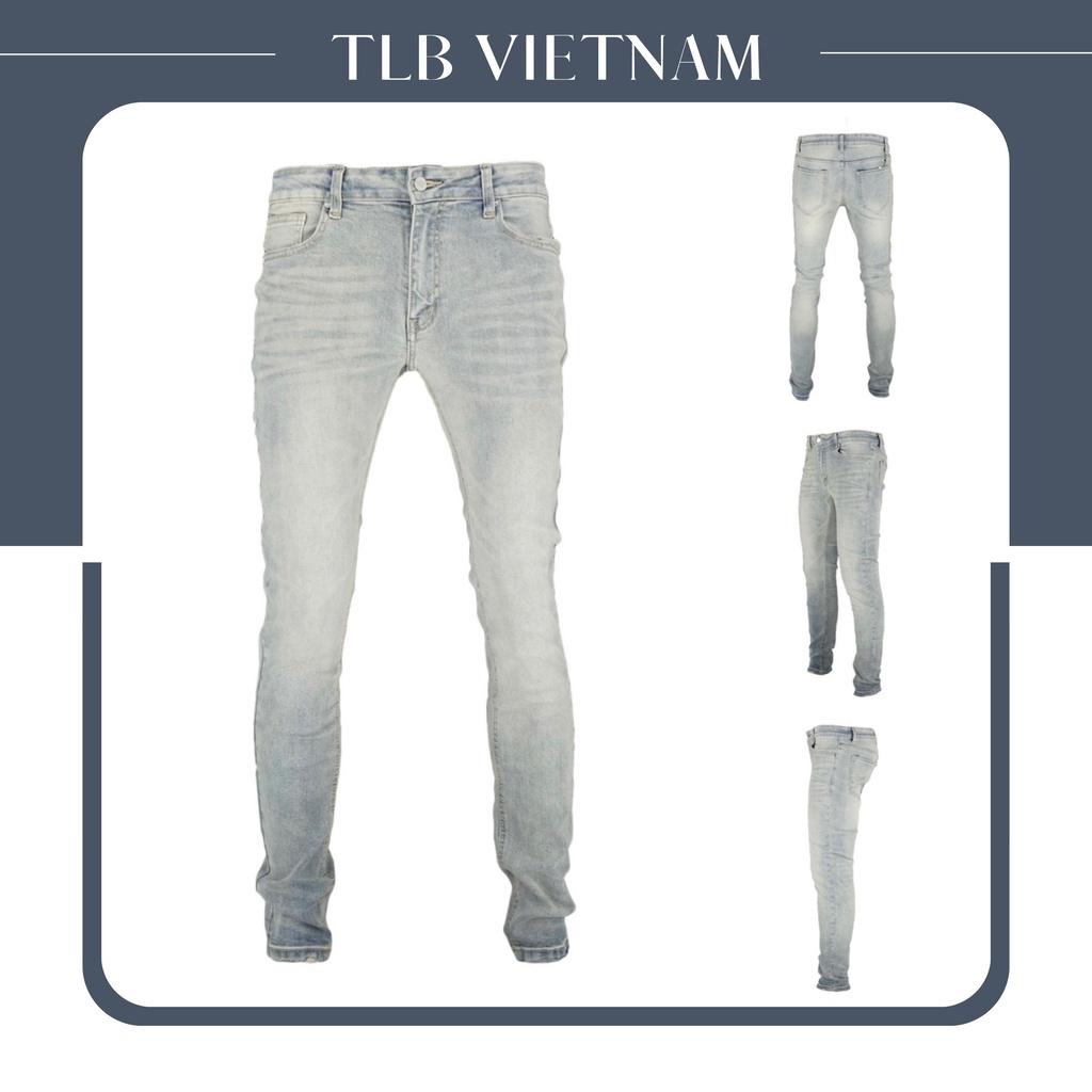 Quần Jean Nam TLB-01 Màu Xanh Nhạt Kiểu Trơn Chất Jeans Co Giãn Bền Màu Không Phai