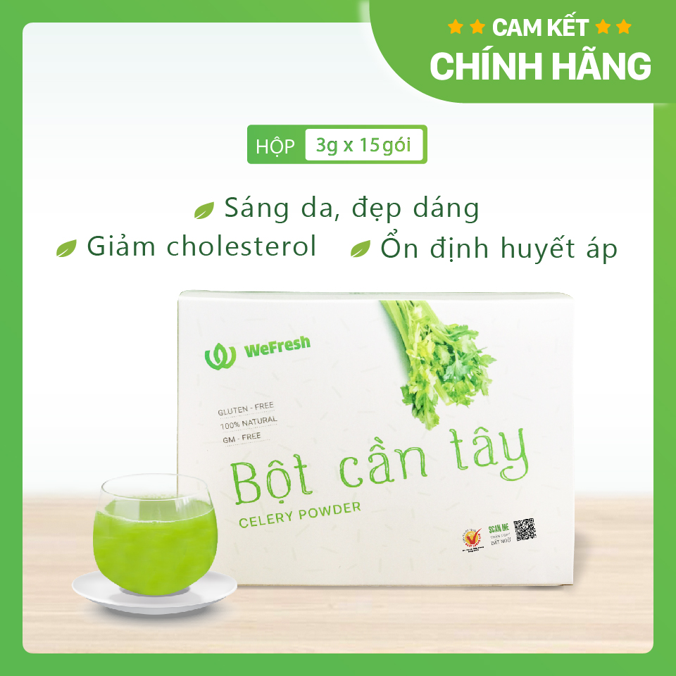 [CHÍNH HÃNG] Bột Cần Tây Sấy Lạnh Nguyên Chất  - Hỗ trợ giảm cân, giảm mỡ bụng, giảm mụn, giảm gút - Gói 50gr