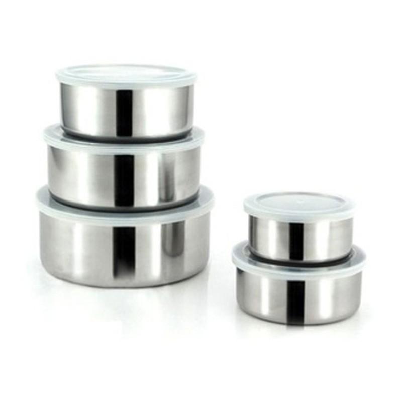 Combo 5 Bát Inox Có Nắp Đậy Vô Cùng Tiện Lợi