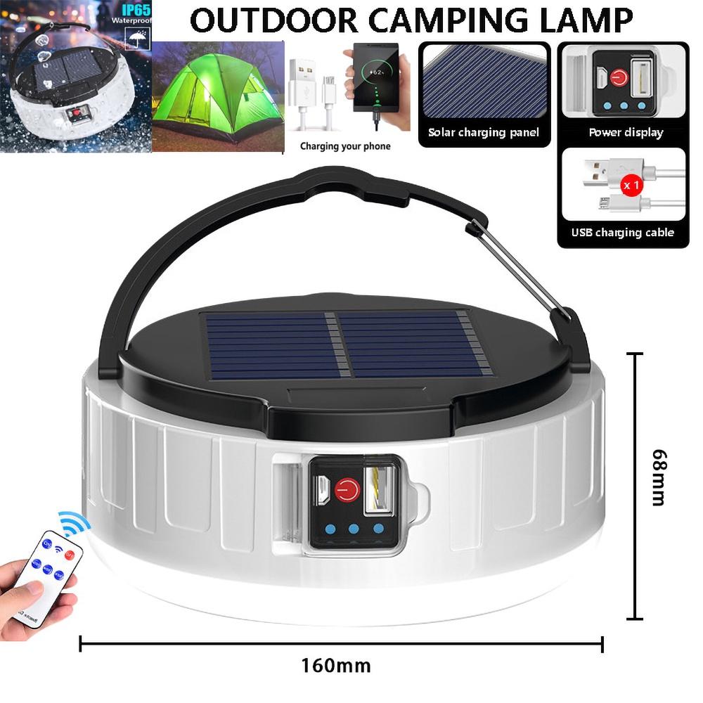 Bóng Đèn LED Năng Lượng Mặt Trời Di Động Có Thể Sạc Lại Cho Lều Trại Ngoài Trời