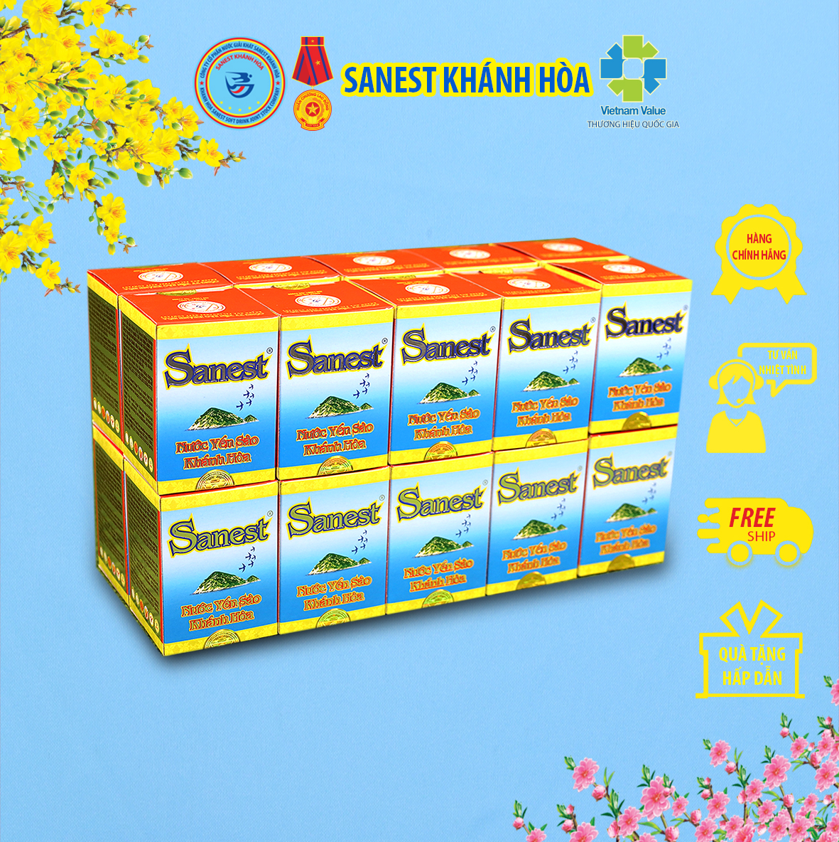 Nước Yến sào Khánh Hòa Sanest đóng lọ 70 ml- Sản phẩm sử dụng đường dành cho người ăn kiêng