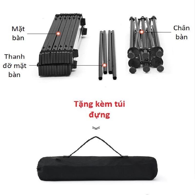 Bàn gấp dã ngoại BSWOLF, cắm trại, picini Chất liệu hợp kim nhôm bền bỉ, thẩm mỹ. Size: 95x55x50cm