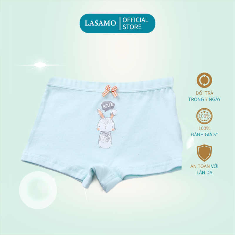 Quần chip bé gái, quần lót cho bé gái cotton cao cấp họa tiết Thỏ Bunny dễ thương hãng LASAMO mã QLB030