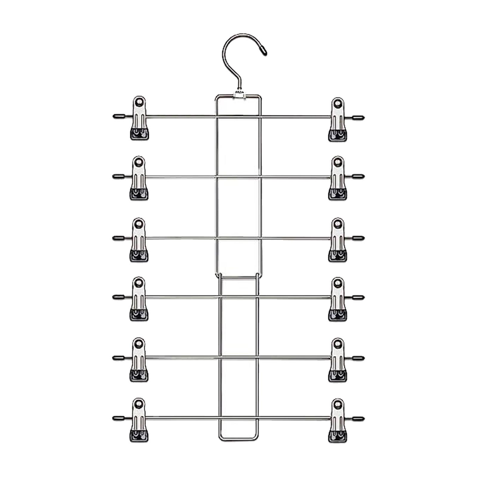 Skirt Hanger Heavy Duty 6 Tier Pants Hanger for Slacks Kids Clothes Shorts
