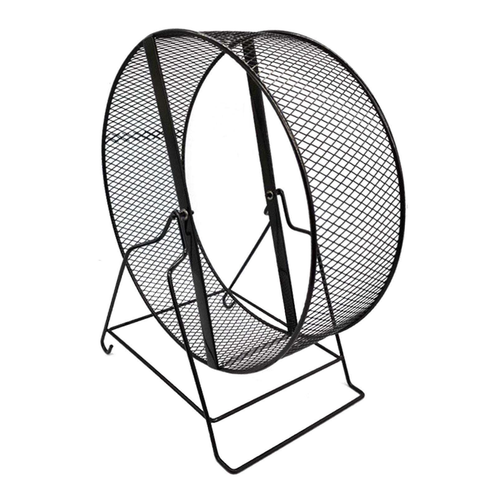 Iron Hamster Running Exercise Wheel Guinea Pig Jogging Wheel Black Wire Mesh