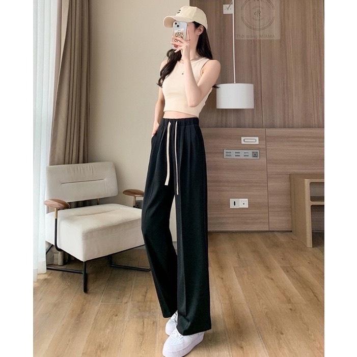 Quần Culottes Nữ Ống Rộng Dây Rút To 3 Màu Vải Chéo Hàn Siêu Xinh