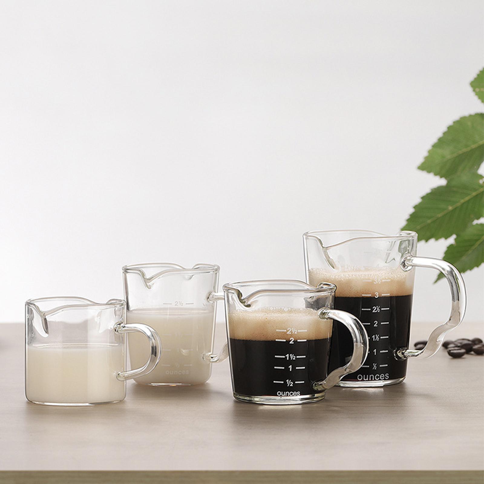 3pcs Espresso Glass Measuring Milk Cup Tea Cafe Drink Shaker Coffee Ounce Mug