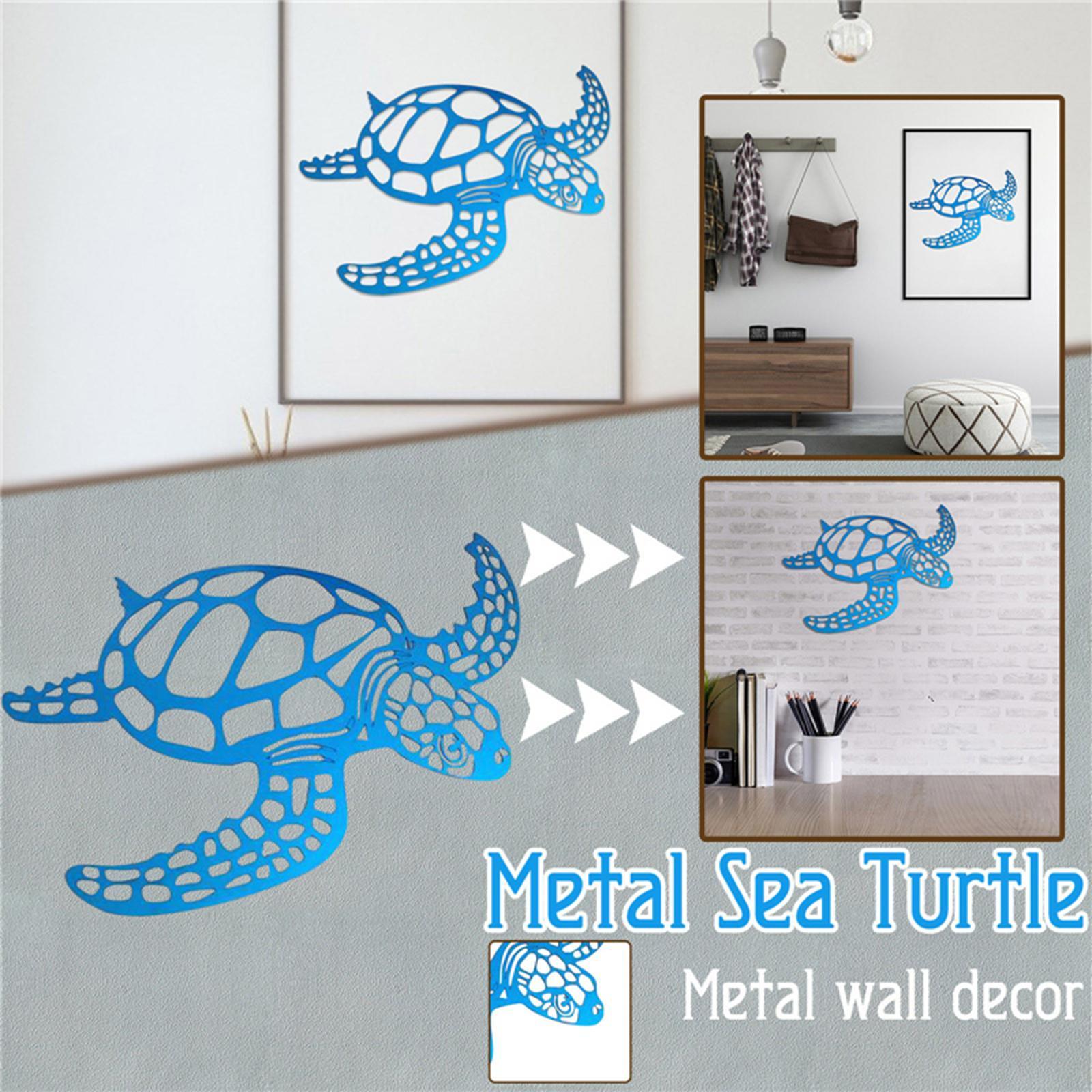 Sea Turtle Statue Gifts Iron Turtle Ornament for Garden TV Cabinet Fence