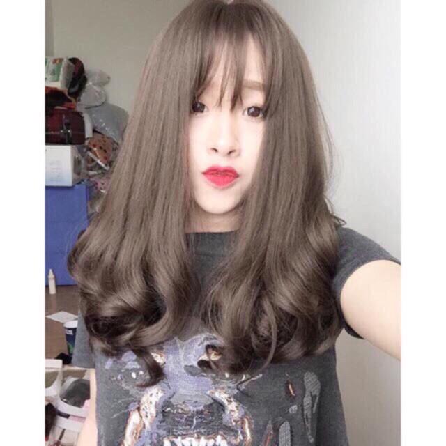 Tóc giả nguyên đầu xoăn đuôi  Tóc giả nguyên đầu cao cấp