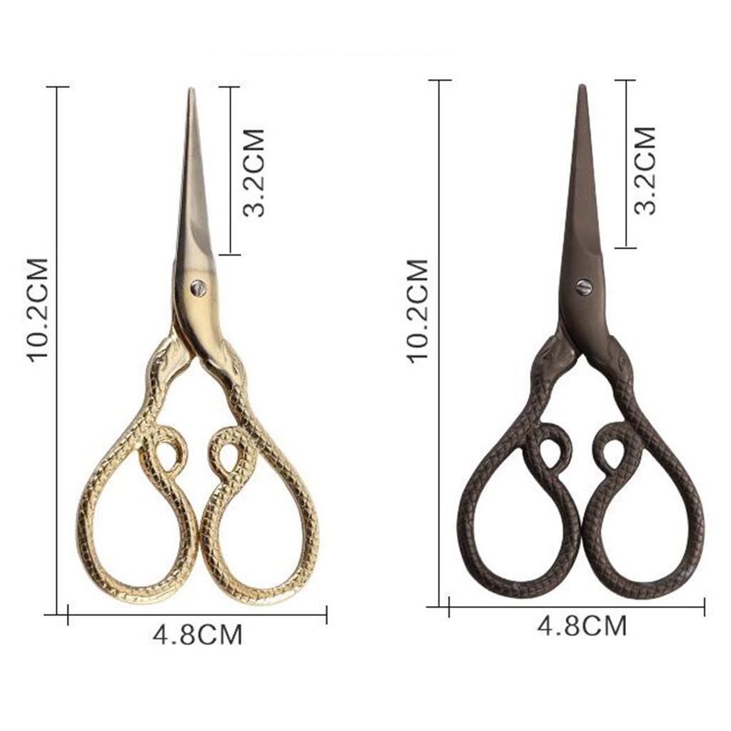 Vintage Snake Shape Sewing Scissors Trimming Dressmaking Shears Cross Stitch Stainless Steel Tailor Scissors for Sewing Embroidery Fabric
