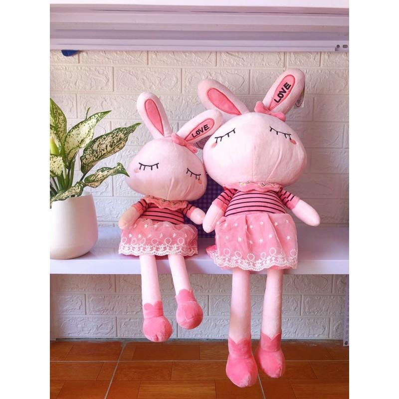 Gấu bông THỎ HỒNG LOVE MẮT NGỦ